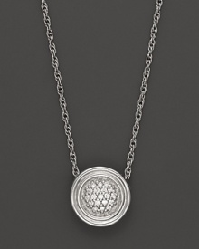 Pavé diamonds sparkle in a sterling silver medallion. By John Hardy, from the Classic Chain Kepang Collection.