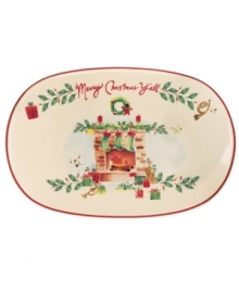 A holly motif drawn from the classic Holiday dinnerware pattern combined with colorful new depictions of the Christmas season makes this Lenox tray a festive addition to any table, as well as a beautiful gift. Adorned with Merry Christmas Y'all.