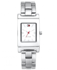 A sleek steel watch from Tommy Hilfiger with a reversible bracelet. Change your look on the fly with sophisticated silver or golden glam.