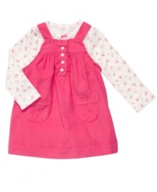 She'll be ready to tip toe through the daisies, and the day, in this lovely bodysuit and jumper dress set from Carter's.