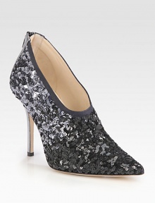 The perfect party-ready design, rendered in sequin-covered satin with a classic point toe.Satin-covered heel, 4½ (115mm)Sequin-covered satin upperPoint toeBack zipLeather lining and solePadded insoleMade in Italy