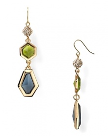 Bold stones and sparkling crystals give this pair of ABS by Allen Schwartz danglers a glamorous vibe.