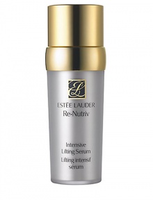 Re-Nutriv Intensive Lifting Serum delivers incredible anti-aging/repair benefits. The moment you smooth on this rare liquid-crystal serum, a pleasant lifting sensation tells you it's working to help: ease lines, tighten and tone with anti-aging proteins, rebuild your skin so it looks young again, even skin texture so it feels silky-young, visibly reduce the look of dark spots and reduce blotchiness and deliver continuous protection with time-released antioxidants. 1.0 oz. 