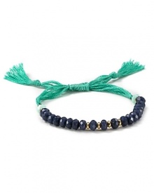 The classic friendship bracelet has officially gone glam. Shashi adds mutli-colored cord and a row of semi-precious beads for a look that's totally bright now.