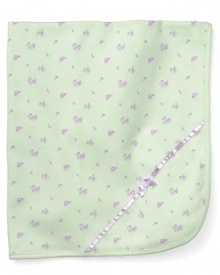 A cozy blanket for after bathtime or bedtime, this cute lilac print piece will be a favorite for years to come.