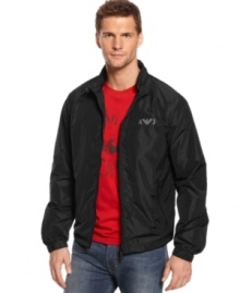 Elevate your sporty look with this sharp jacket from Armani Jeans.