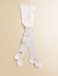 These pint-sized tights add an adorable touch to every outfit, with a dotted pattern, grosgrain bow and mother-of-pearl adornment.Elastic waistband80% cotton/19% polyamide/1% elastaneMachine washMade in France