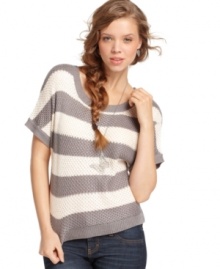 Pull on a sweater from Pink Rose! Stripes give it a cute, graphic touch.