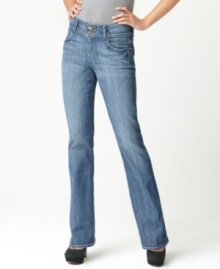 Kut from the Kloth's light blue jeans feature a wider waistband and fun topstitching for a fresh, new look! (Clearance)