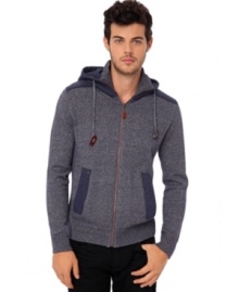 Comfy cotton complete with colorblocked trim, Buffalo David Bitton's Wifin zip hoodie makes utilitarian styling a cinch.