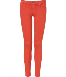 Embrace the seasons passion for bold pops of eye-catching color with these chic, poppy-hued skinny jeans from Current Elliott - On-trend, 7/8 cut crops at ankles - Low rise, ultra-fitted silhouette flatters every curve - Traditional five-pocket style with belt loops, zip fly and button closure - Sexy and cool, easily dressed up or down - Pair with a tank, blazer and oxfords, or go for a more casual look with a tunic top or boyfriend cardigan and flats