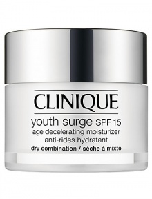 Decelerating Moisturizer for Dry Combination Skin. Leveraging Sirtuin technology, Clinique science uses youth-extending agents to create a daily moisturizer quite like a fountain of youth. Lines and wrinkles seem to evaporate, replaced by plump, vibrant skin alive with collagen and elastin. Skin gains strength over environmental agers. Looks younger, longer. 1.7 oz. 