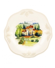 Lenox combines the vintage style of Butler's Pantry dinnerware with a quaint Italian landscape in the utterly charming Tuscan Village accent plates. An elegant classic for casual dining with a raised leaf design and fluted edge in creamy shades of ivory. Qualifies for Rebate