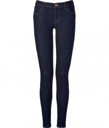 Makers of the original denim leggings, J Brand, have created this dark-blue must-have style - Tight, narrow cut features classic five-pocket design and contrasting stitching - Ideal with oversized shirts or sweaters, and ankle or knee-high boots