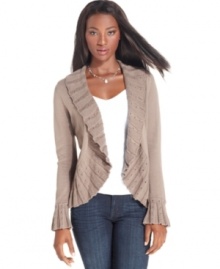 Who knew a sweater could be so flirty? Style&co.'s ruffled petite cardigan adds instant charm to any outfit.