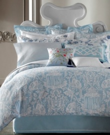 Boasting a subtle chinoiserie print, the La Dauphine pillowcases dress your bed in sophisticated Court of Versailles style. Featuring pure, 300 thread count woven cotton sateen.