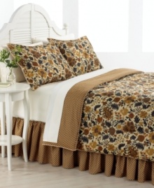 Earthly delights. Heritage florals in natural tones of mocha, amber and ivory give Lauren Ralph Lauren's Norrington comforter set nature-inspired beauty. Featuring a diamond-print bedskirt and reverse. (Clearance)