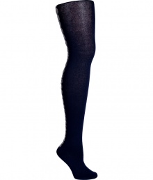 Detailed with a single contrast-colored cable down the back, Fogals viola opaque tights are a fun and chic choice perfect for dressing up your workweek looks - Cotton-blend opaque tights with contrast knit cable down the back, comfortable knit waistband, knit-in heel and toe - Perfect for keeping your cool weather look polished