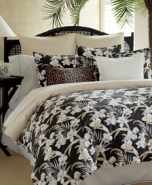 Crafted with 230-thread count cotton sateen, this Tommy Bahama Home Julie Cay European sham provides a layer of understated elegance on your bed. Shirting stripe details add extra flair.