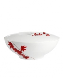 Sprinkle your table with vibrant red flowers with the light and breezy Pure Red tureen from Mikasa. The classic shape makes this dinnerware and dishes collection ideal for everyday use while the airy, organic design also makes a festive dinner party set.