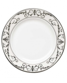 Set the table in vintage elegance with the Autumn Legacy collection from Lenox. This classic collection features vine-like patterns in platinum with all the charm of a Parisian antique market. Qualifies for Rebate