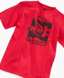 Because every kid wants to look like he's a super-cool SoCal skateboarder: This Wrap Around graphic tee from DC Shoes.