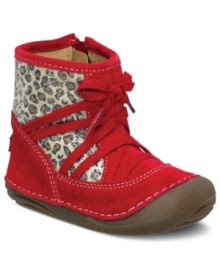 These sassy sequin animal print booties from Stride Rite will have her strutting, or crawling, in style.