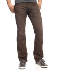 These pants by Guess Jeans pair a handsome sateen finish with casual fit for a look that's great for work or play.