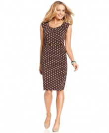 Punchy polka dots enliven Charter Club's belted petite sheath dress. Pair it with a blazer for the office, or simply wear it with pumps for dinner!