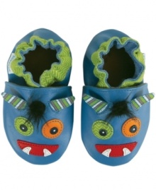 He'll make monster strides with these comfy shoes from Robeez designed for easy movement, grip and muscle development.