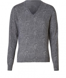 A contemporary choice with its characteristic yet understated paisley print, Etros V-neck pullover is as chic as it is versatile - V-neckline, long sleeves - Modern slim fit - Wear with tailored trousers and a sleek button-down