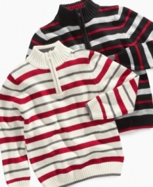 Throw on this striped sweater from Greendog with a comfortable pair of denim or chinos for a classic fall look.