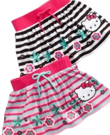 Purr-fectly patterned. This sweet skirt with shorts underneath from Hello Kitty makes for a great go-to for stylish playtime fun.