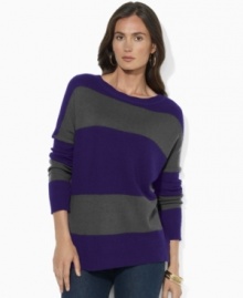 Lauren Ralph Lauren's soft knit sweater is crafted with a chic ballet neckline for feminine allure.