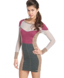 Shake up your trove of minis with this dress from Sean John that mixes trend-right colorblocking with loads of urban cool!