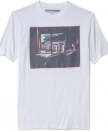 Visual aids. Retreat into the cool graphic on this Sean John tee for a quick getaway.