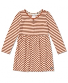 Sweet style for a sunny day, this stripe dress from Roxy is a perfectly cute look.