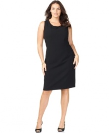 This boardroom-ready sheath from Kasper's line of plus size suits for women is perfect for desk-to-dinner days. Wear it with a jacket in the office, then dress it up with jewelry for evening!