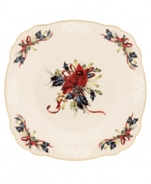 Perfect for serving everything from sliced ham to sticky buns, this Winter Greetings tray from Lenox's collection of serveware combines everything that's most beautiful about the season in fine ivory porcelain with sculpted holly detail.