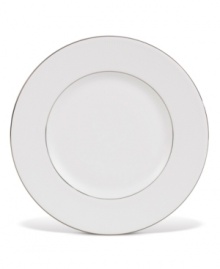 Bring out the refined contemporary flair of Vera Wang's Blanc sur Blanc dinnerware and dishes pattern with this subtly coordinated accent plate.