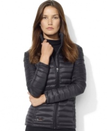 Lauren Ralph Lauren's classic quilted jacket is ideal for stylish, lightweight coverage.