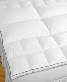 Softness meets support. Pacific Coast's Lumbar Support featherbed boasts overfilled, specialized chambers to provide maximum soothing relief for your lower back. Also features springy, feather fill for allover cushioning comfort. 230-thread count cotton cover with Barrier Weave™ fabric; 2 gusset.