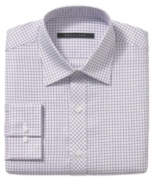 Box out your nine-to-five wardrobe with this streamlined check shirt from Sean John.