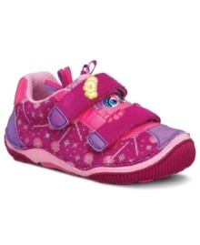 A cute cartoon Abby Cadaby on this Stride Rite sneaker makes getting ready for school fun for her.