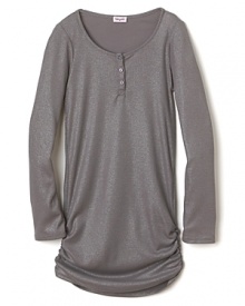 This long, lean Splendid henley with side ruched details infuses her wardrobe with new-season shimmer.