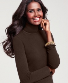 Cozy up to this chic petite turtleneck from Charter Club. Made from 100% cashmere, it feels as good as it looks! (Clearance)