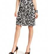 A chic silhouette and a bold rose print combine on INC's flirty tiered skirt! Perfect with your favorite heels.