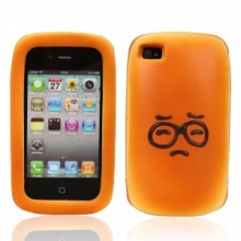 Cute Bread Style with Glasses PU Soft Case Cover for iPhone 4. Christmas Shopping, 4% off plus free Christmas Stocking and Christmas Hat!