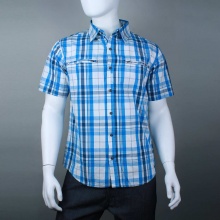 Pacific Blue Brian Plaid Woven Tee