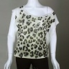 Davida Leopard Graphic Box Shaped Crop Sleeveless Tee